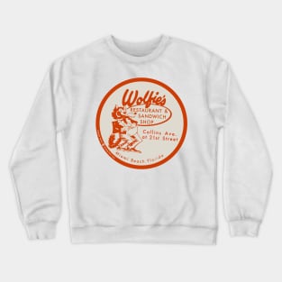 Vintage Wolfies Restaurant Miami Florida Ashtray Crewneck Sweatshirt